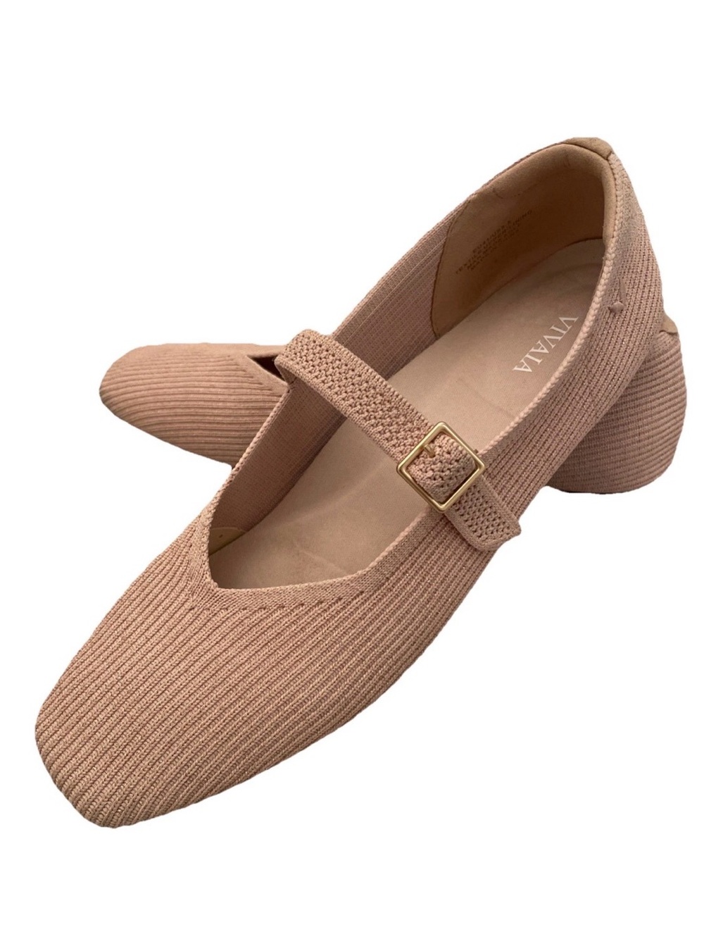 Vivaia Rose Gold Square Toe Margot Mary Jane Shoes Size 41/US 9.5
